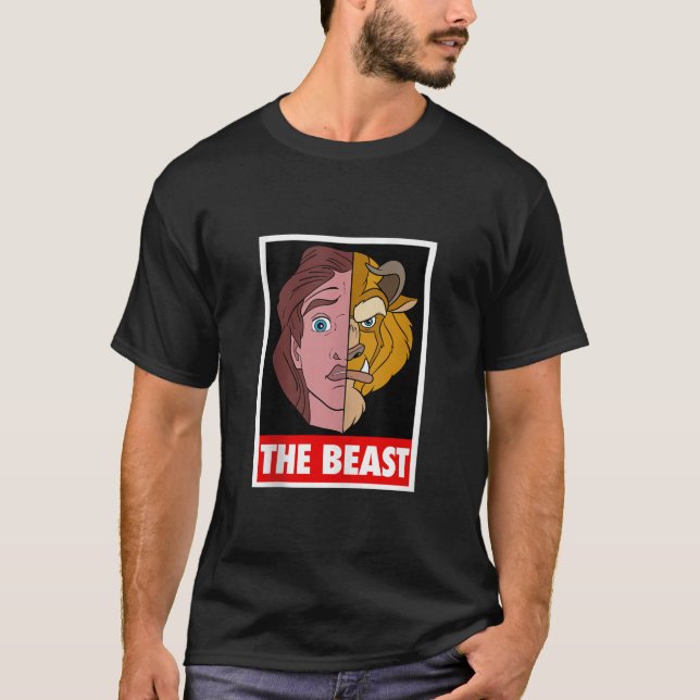 Disney Beauty and the Beast Prince Beast Split Fac T-Shirt (Front)