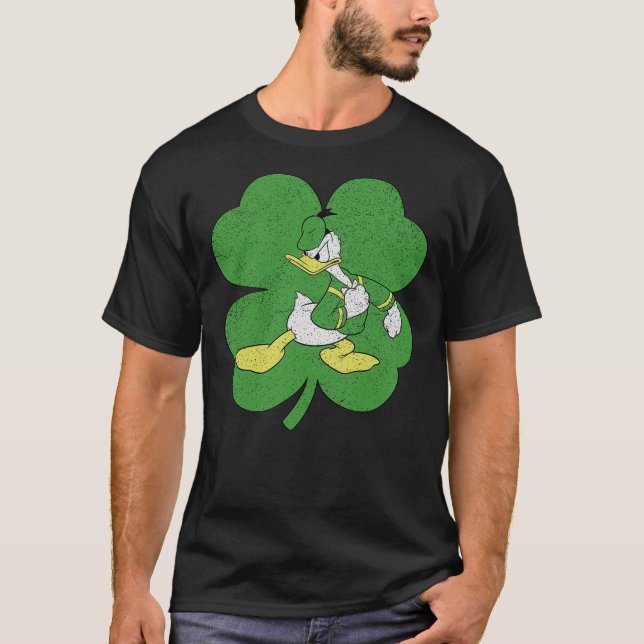 Disney Donald Duck Retro Shamrock St. Patrick's Da T-Shirt (Front)