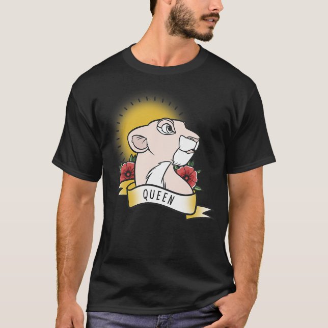 Disney Lion King Nala Queen Tattoo Yellow Graphic T-Shirt (Front)