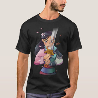 Disney Mulan Anime Half Girl Half Warrior Premium  T-Shirt