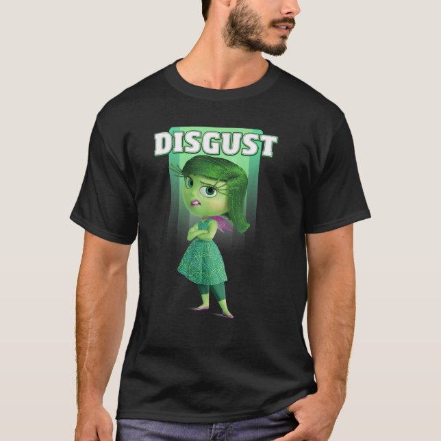 Disney Pixar Inside Out Disgust Green Retro Poster T-Shirt (Front)