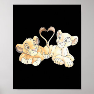 Disney The Lion King Simba And Nala Hearts Valenti Poster