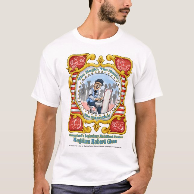 Disneyland's Legendary MainStreet pianist Ragtime T-Shirt (Front)