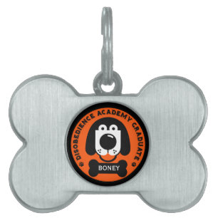 Disobedience Dog School Funny Pet ID Tag