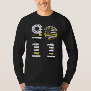 Dispatcher 911 Operator Thin Yellow Line Love Disp T-Shirt