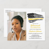 Dispatcher Custom Photo Thin Gold Line Retirement