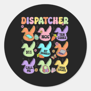 Dispatcher Easter Cute Bunny Coquette Cowgirl East Classic Round Sticker