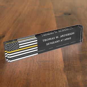 Dispatcher Personalised Thin Gold Line Nameplate