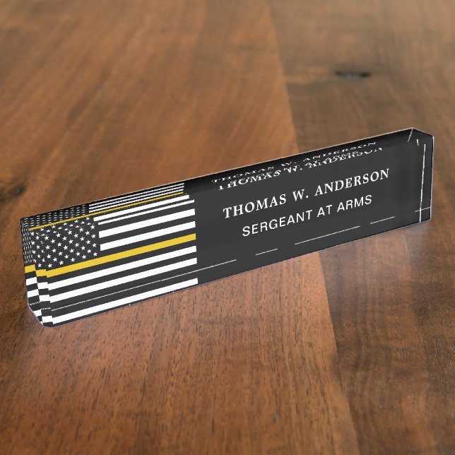 Dispatcher Personalised Thin Gold Line Nameplate (Side)