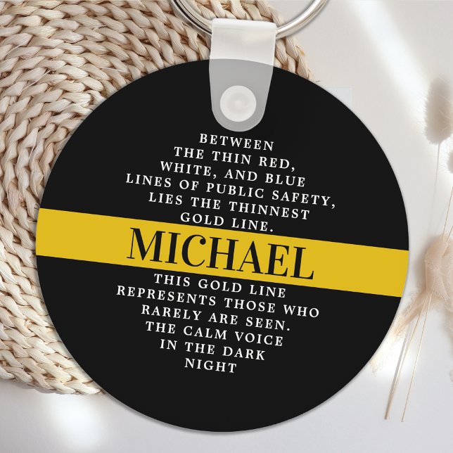 Dispatcher Poem Personalized Thin Gold Line  Key Ring (Creator Uploaded)