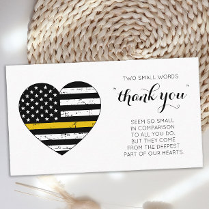 Dispatcher Police 911 Thin Gold Line Thank You Business Card