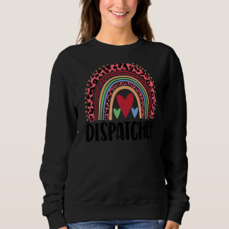 Dispatcher Rainbow  Women Leopard Rainbow Love Sweatshirt