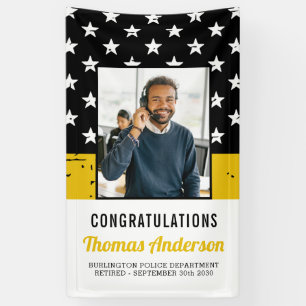 Dispatcher Retirement Custom Photo Thin Gold Line Banner