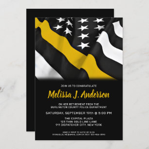 Dispatcher Retirement Personalised Thin Gold Line  Invitation