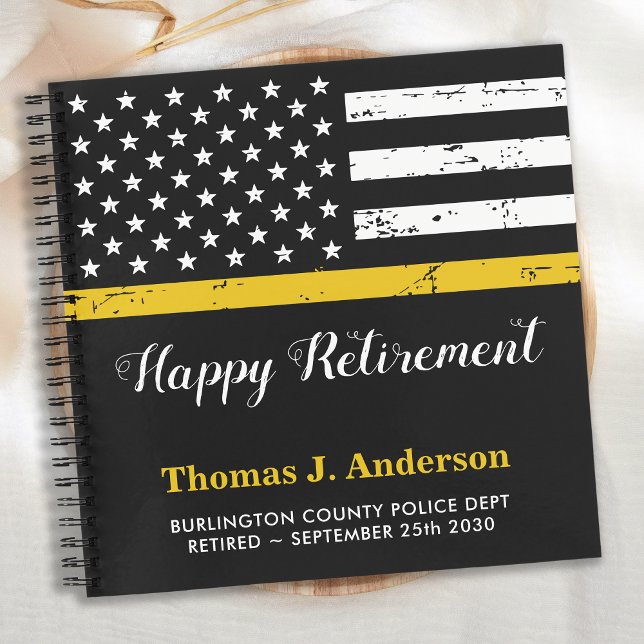 Dispatcher Retirement Thin Gold Line Flag Guest Notebook (Creator Uploaded)