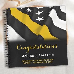 Dispatcher Retirement Thin Gold Line Party Guest Notebook