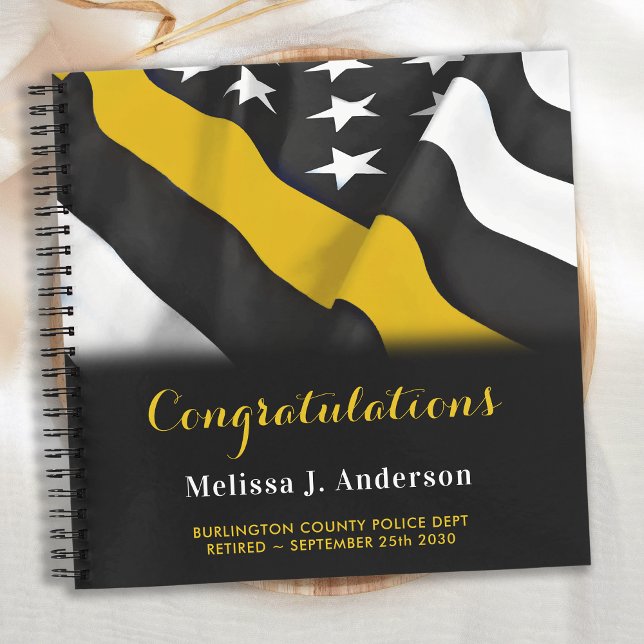 Dispatcher Retirement Thin Gold Line Party Guest Notebook (Creator Uploaded)