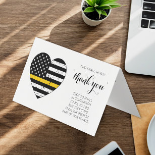 Dispatcher Thin Gold Line 911 Police Thank You Business Card