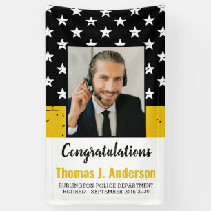 Dispatcher Thin Gold Line Custom Photo Retirement Banner