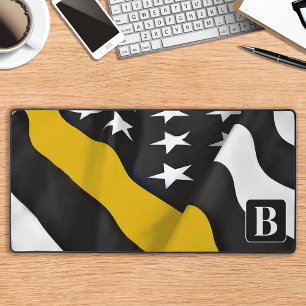 Dispatcher Thin Gold Line Personalised Monogram Desk Mat
