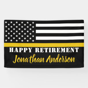 Dispatcher Thin Gold Line Personalised Retirement Banner