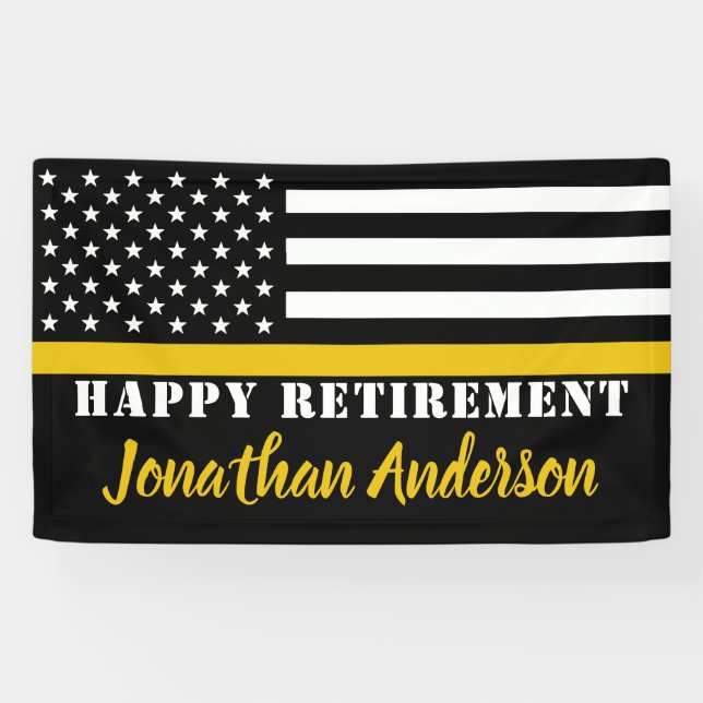 Dispatcher Thin Gold Line Personalised Retirement  Banner (Horizontal)