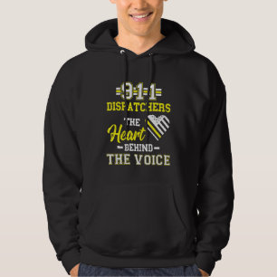 Dispatcher Thin Yellow Line 911 Heart The Voice Op Hoodie