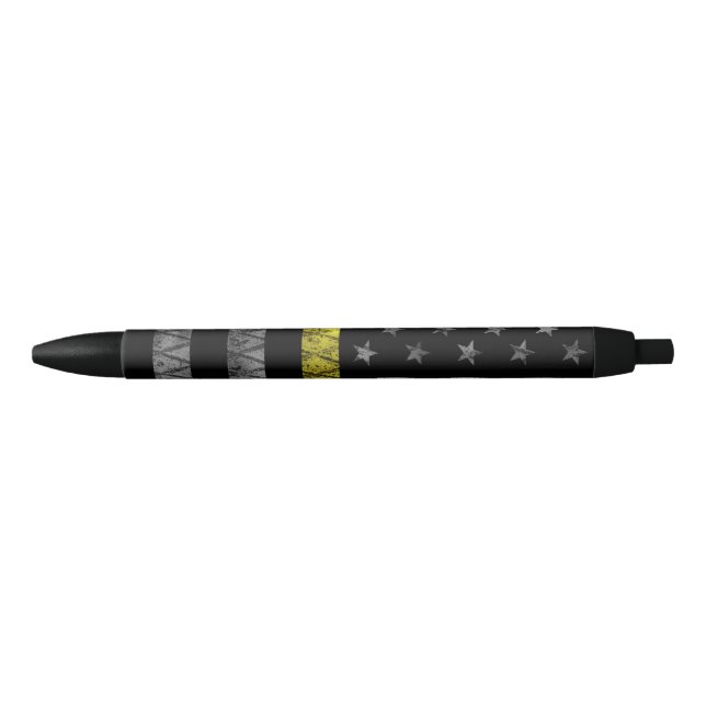 Dispatcher Thin Yellow Line Flag Black Ink Pen (Front)