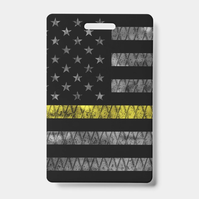 Dispatcher Thin Yellow Line Flag ID Badge (Front)