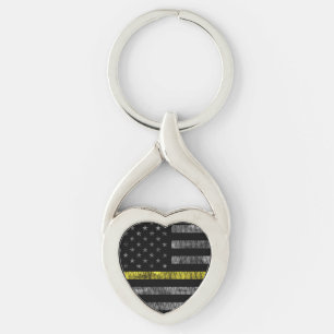 Dispatcher Thin Yellow Line Flag Key Ring