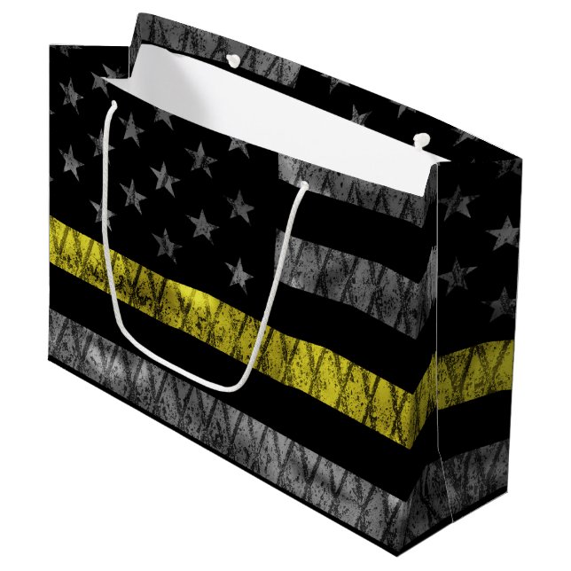 Dispatcher Thin Yellow Line Flag Large Gift Bag (Front Angled)