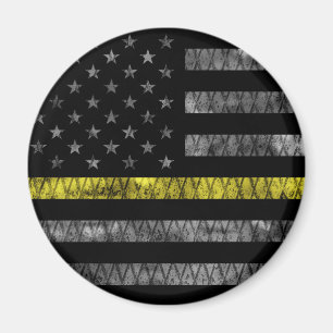 Dispatcher Thin Yellow Line Flag Magnet
