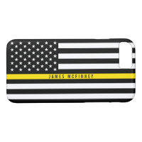Dispatcher Thin Yellow  Line Flag Monogrammed