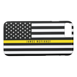 Dispatcher Thin Yellow  Line Flag Monogrammed iPhone 8/7 Case