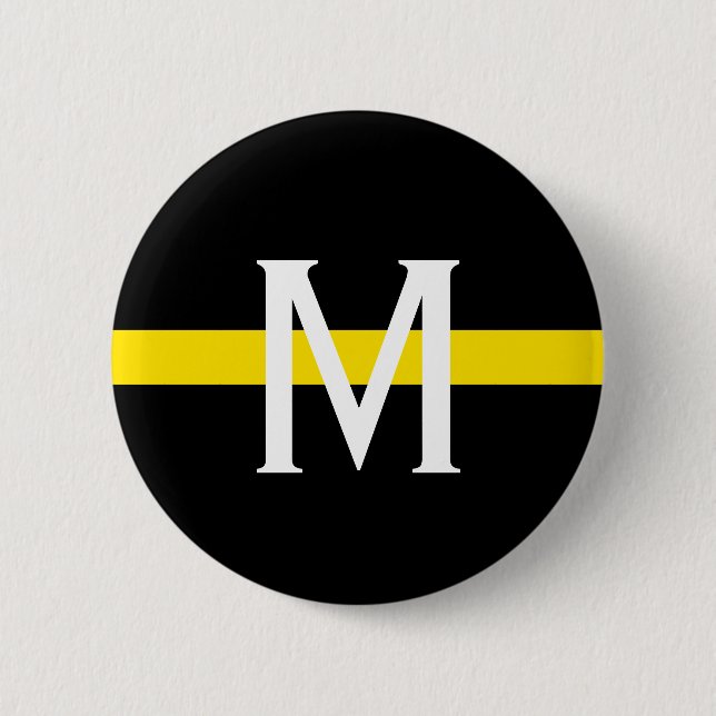 Dispatcher Thin Yellow Line Monogram 6 Cm Round Badge (Front)