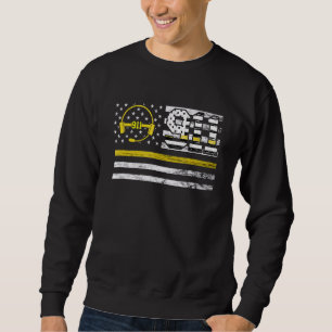 Dispatcher Vintage Usa Flag Headset 911 Operator A Sweatshirt