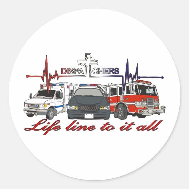 DISPATCHERS CLASSIC ROUND STICKER (Front)