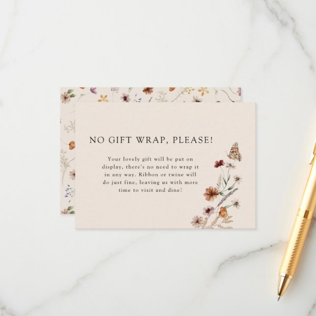 Display Baby Shower Enclosure Card (Front/Back In Situ)