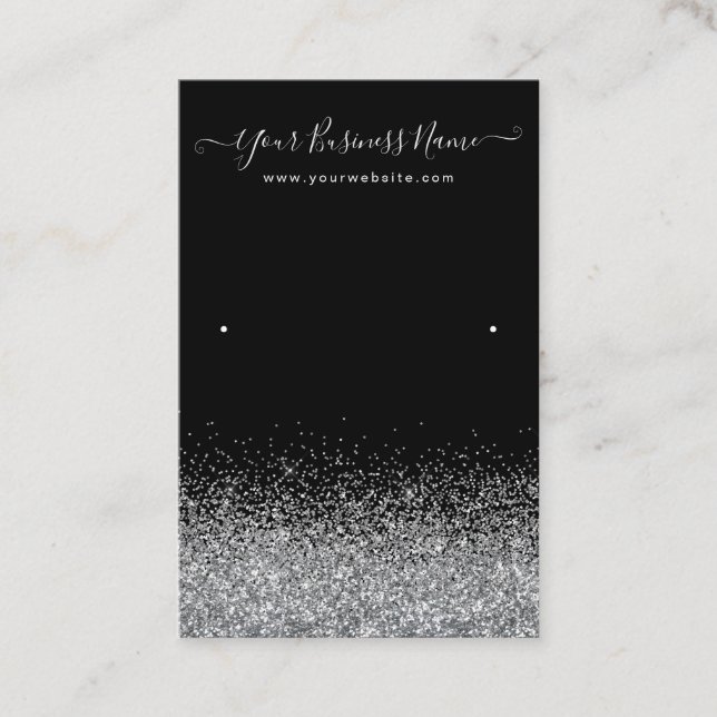 Display Earring Black Color Business Card (Front)
