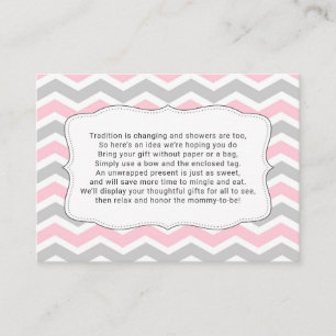 Display girl baby shower insert card, no wrap