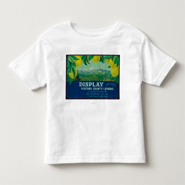 Display Lemon LabelVentura, CA Toddler T-Shirt (Front)