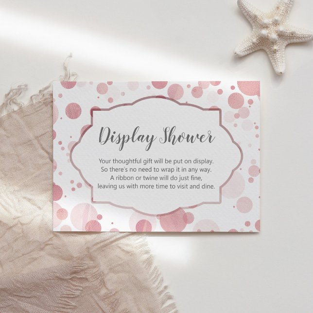Display Shower Blush Pink White Confetti Enclosure Card (Creator Uploaded)