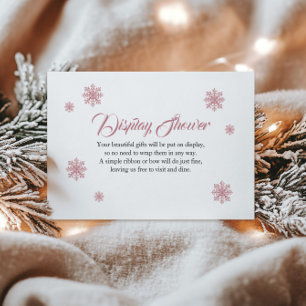 Display Shower Card Pink Snowflake Bridal Shower