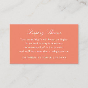 Display Shower Custom Colours Salmon Enclosure Card