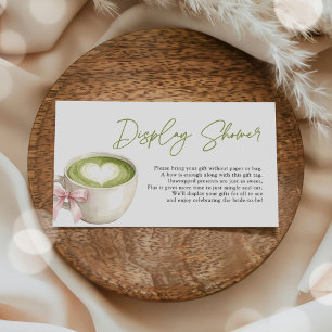 Display Shower Green Matcha Latte Bridal Shower Enclosure Card