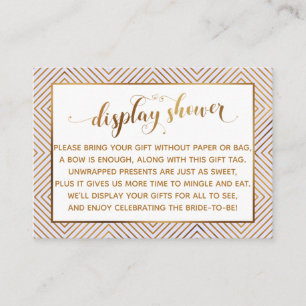 Display Shower Heart Gold Script Lavender Gift Tag Enclosure Card