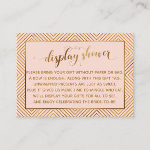 Display Shower Hearts Gold Script Gift Tag, Blush Enclosure Card