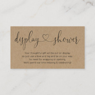 Display Shower Insert for Invitation Rustic Kraft