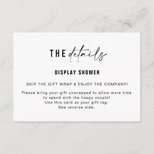 Display Shower Insert & Gift Tag | Medium  (Front)