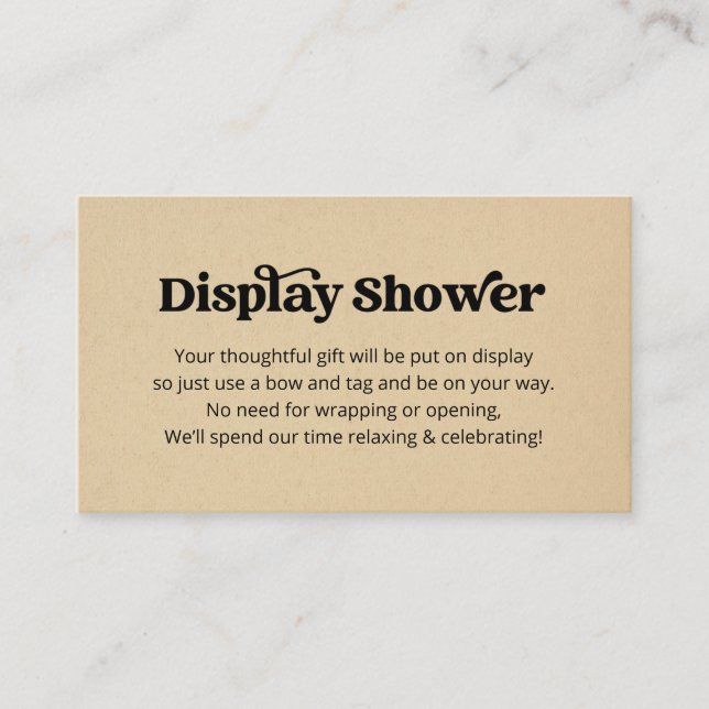 Display Shower Invitation Insert (Front)